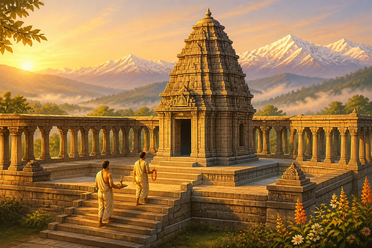 The completed Martand Sun Temple at dawn