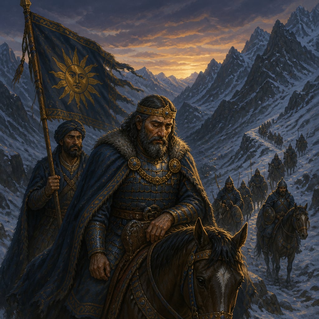 Lalitaditya leading his final northward campaign