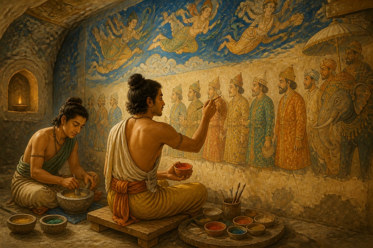 Ajanta cave painters depicting foreign visitors