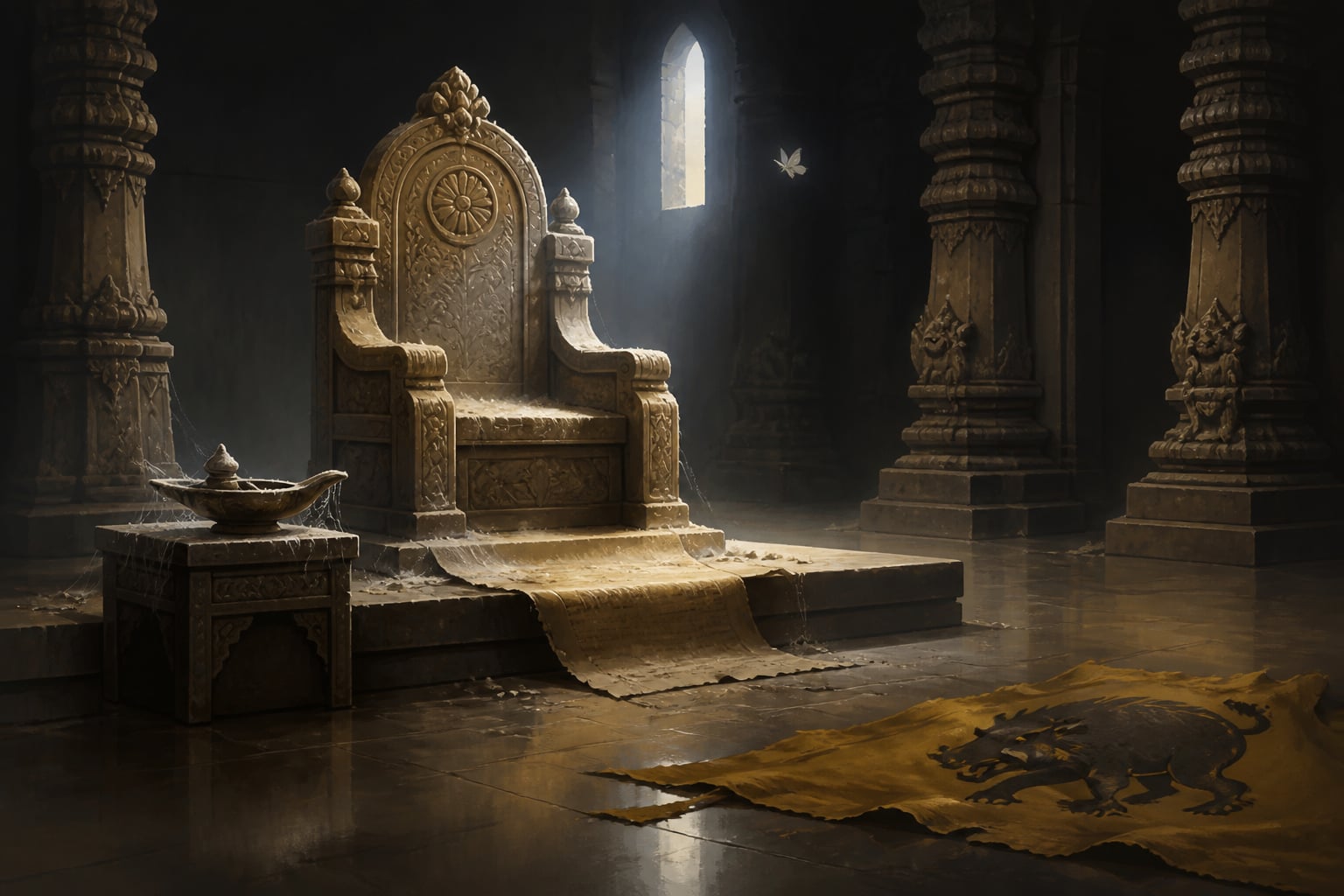 The empty Chalukya throne during the interregnum