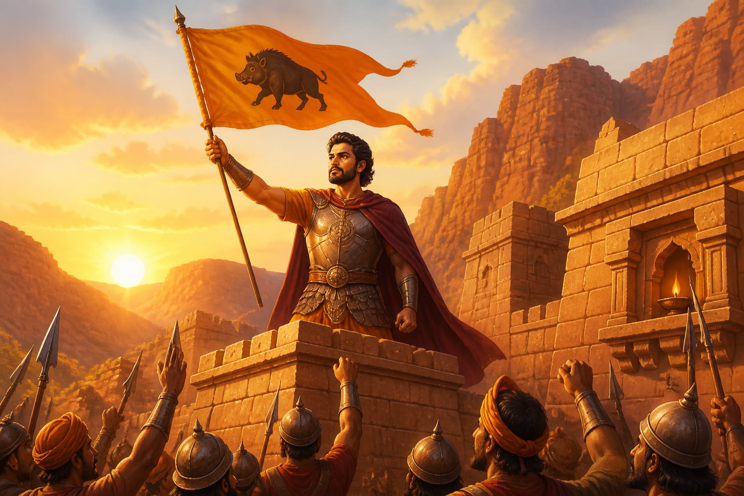 Vikramaditya I raises the recovered Chalukya banner