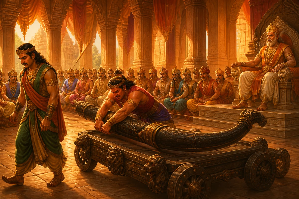 Failed kings straining at the Pinaka bow at the swayamvar
