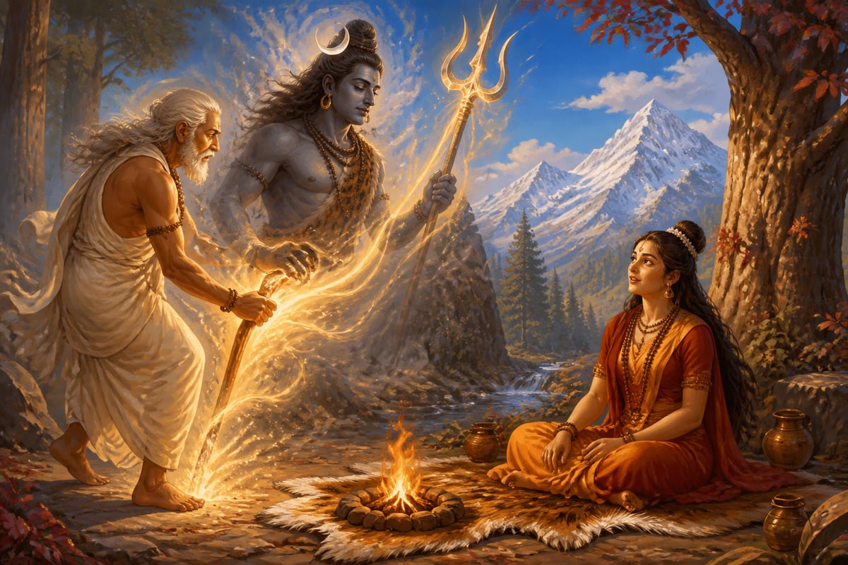 The old brahmin reveals himself as Shiva