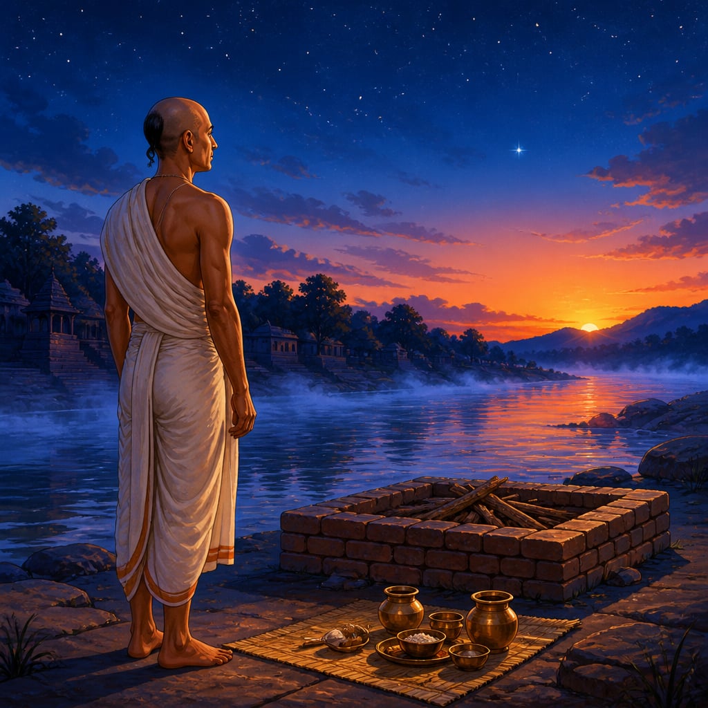 A Vedic priest waiting for a star to rise