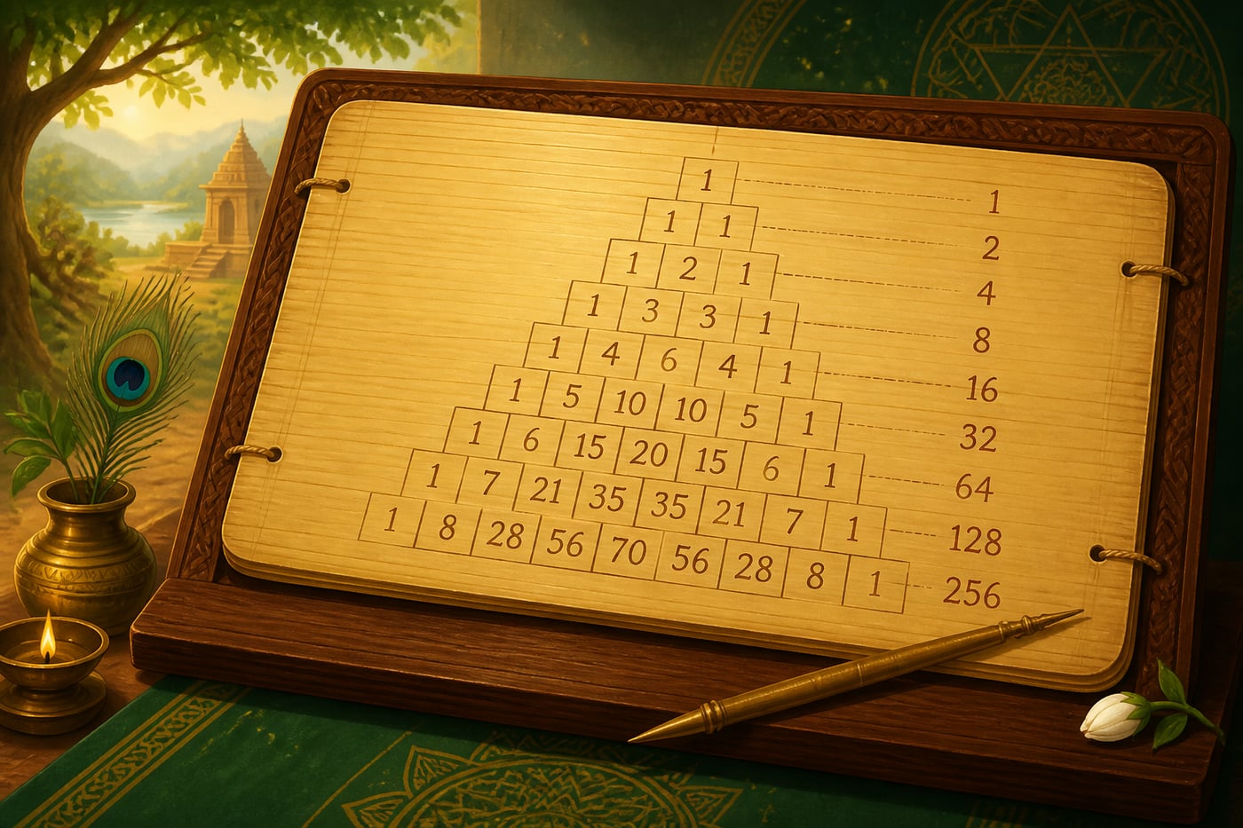 Meru-prastara triangle on palm leaf