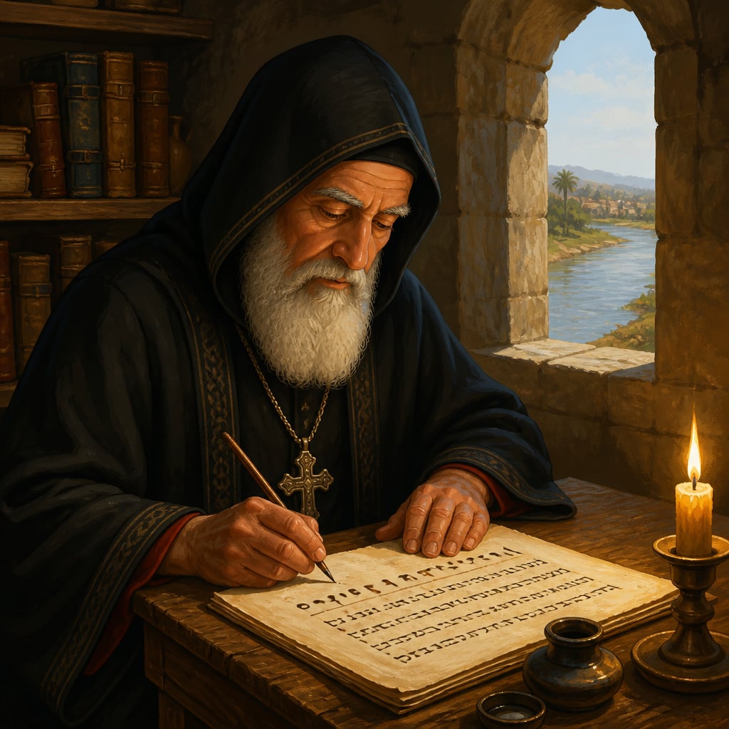 Severus Sebokht pausing his letter to praise Indian numerals