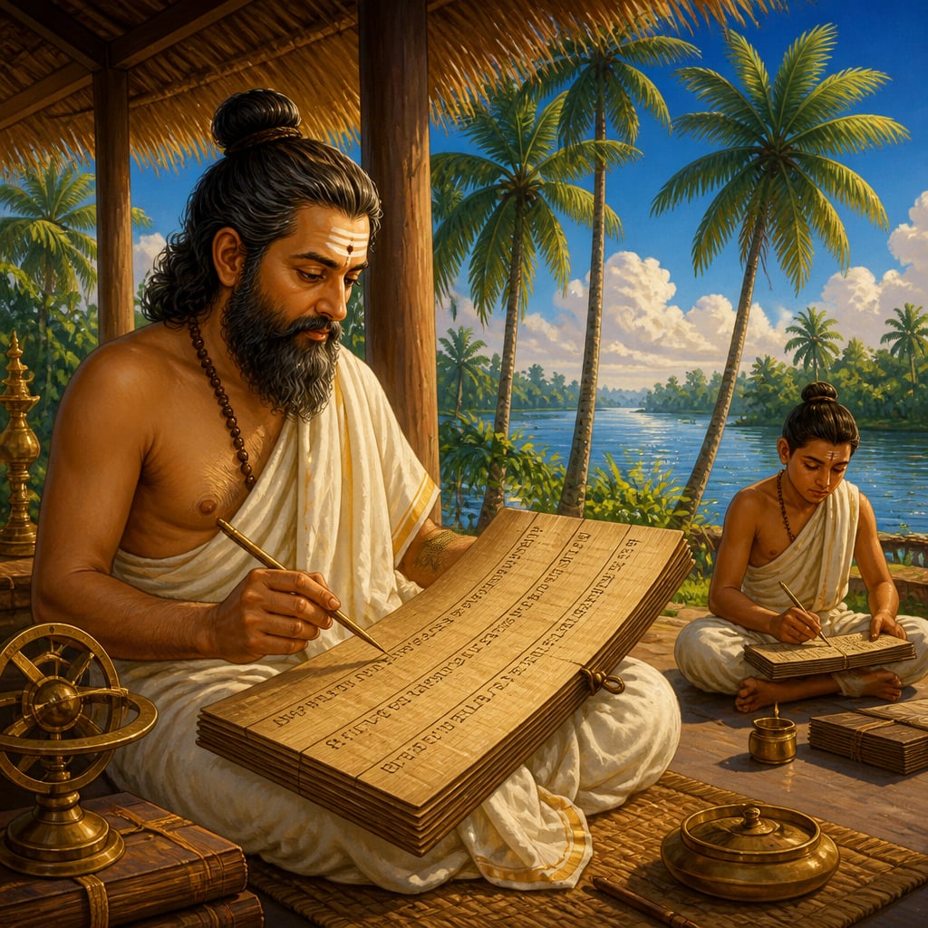 Madhava of Sangamagrama writing the sine series