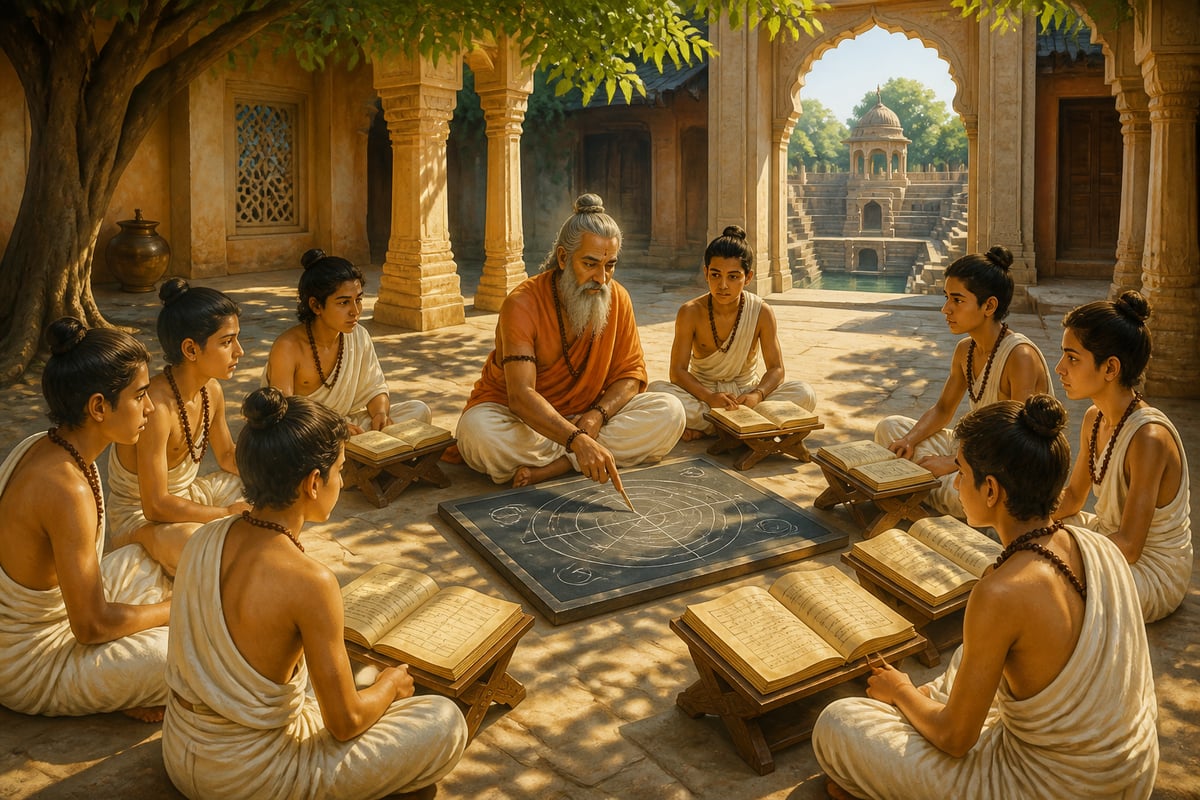 Scholars at the Patan school studying Siddhanta Shiromani
