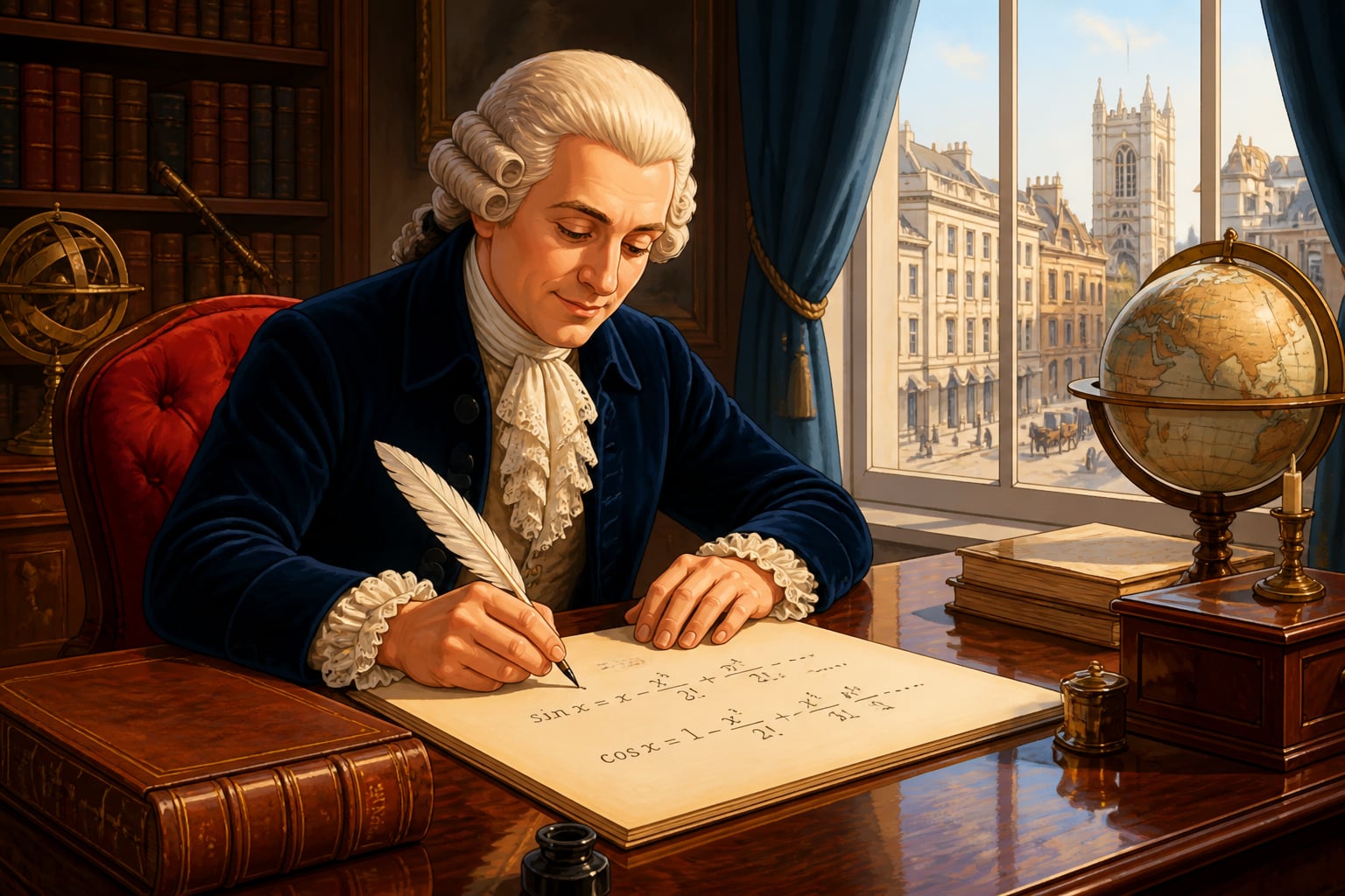 Brook Taylor in 1715 London writing the sine series