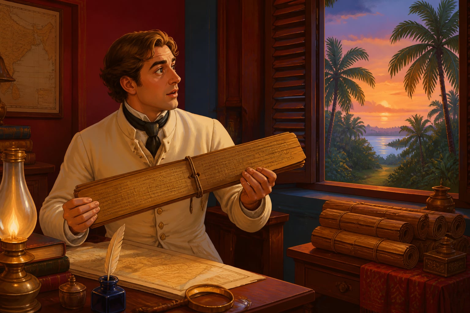 Charles Whish discovering the Yuktibhāṣā in Cochin