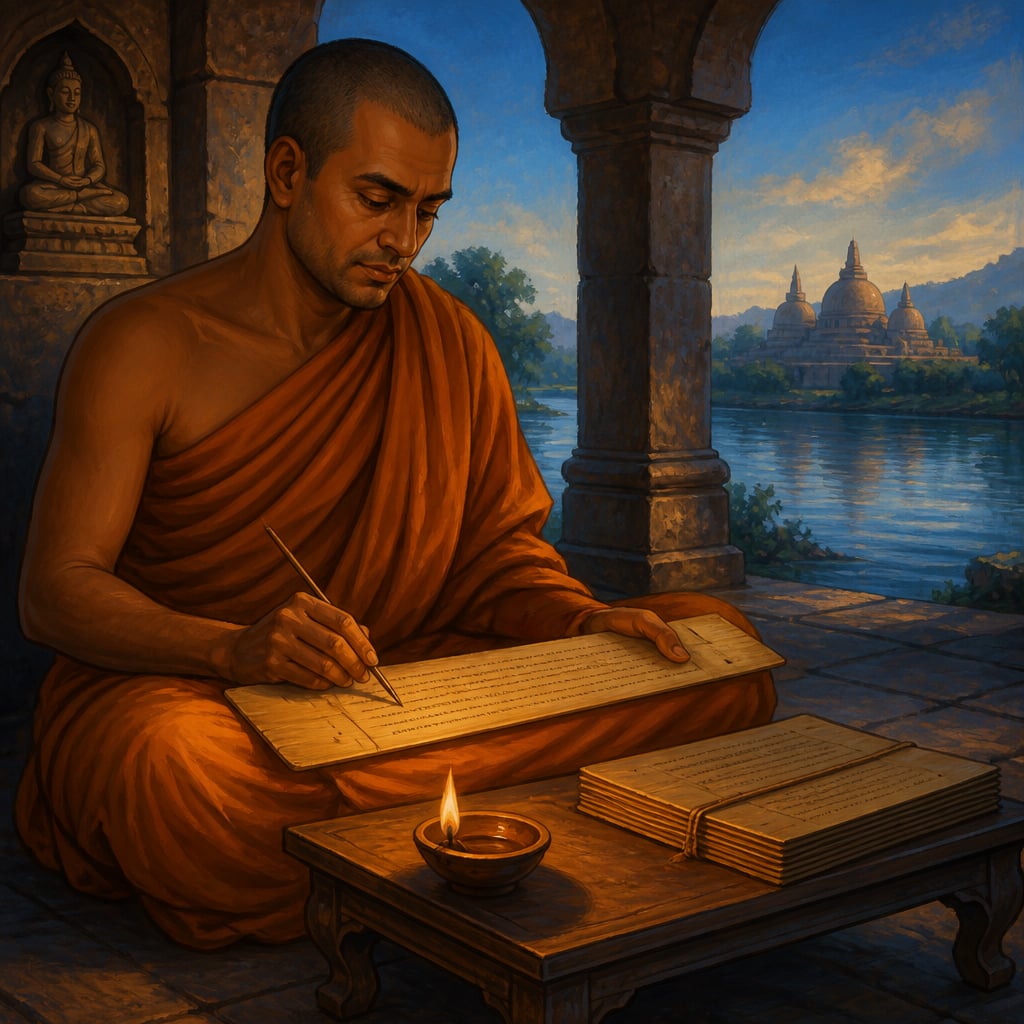 Nagarjuna at the Krishna river monastery