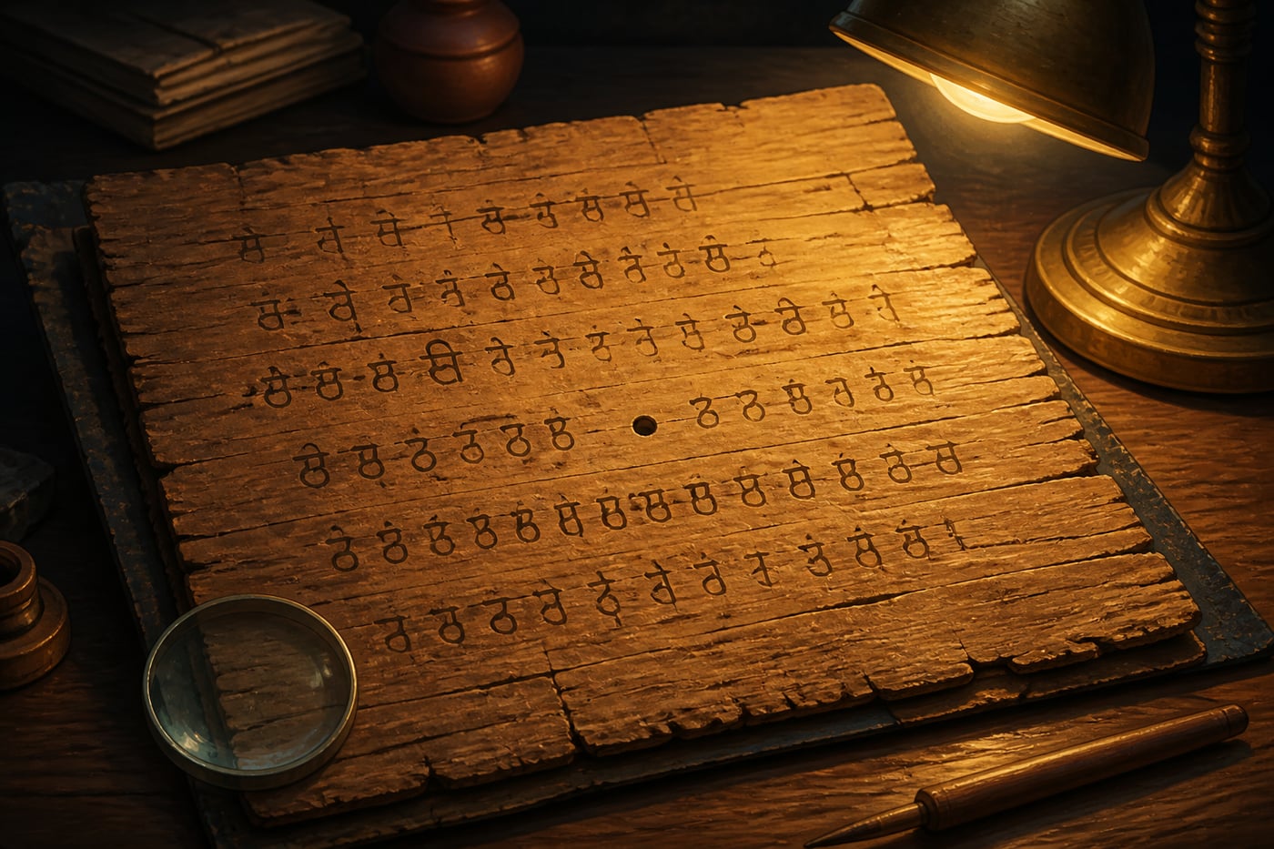 The Bakhshali dot in birch-bark Sharada script