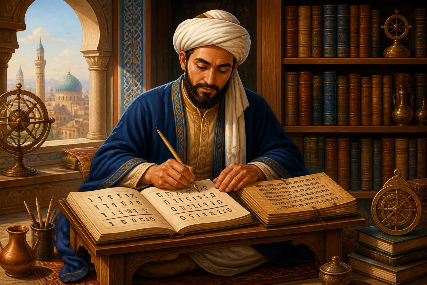 Al-Khwārizmī translating Indian arithmetic at the House of Wisdom