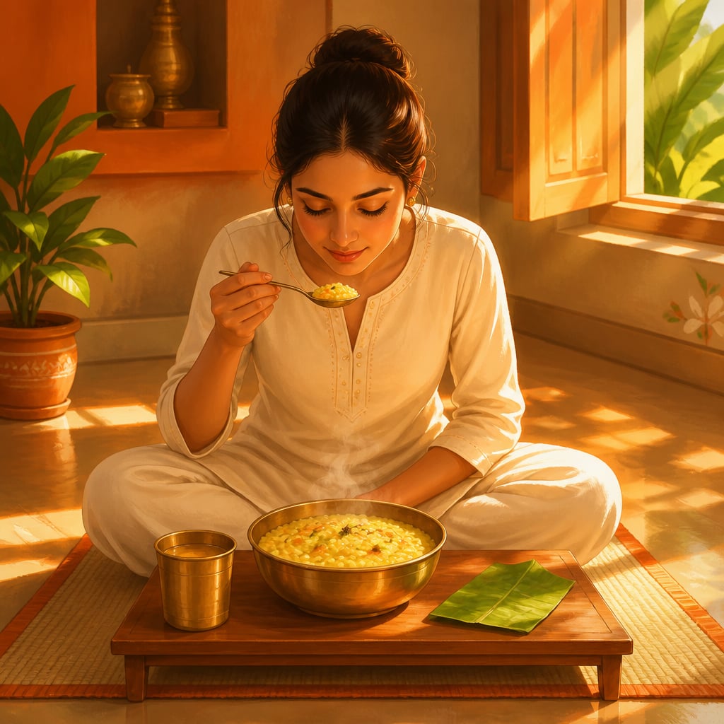 Warm morning ritual of lemon water and digestive practice