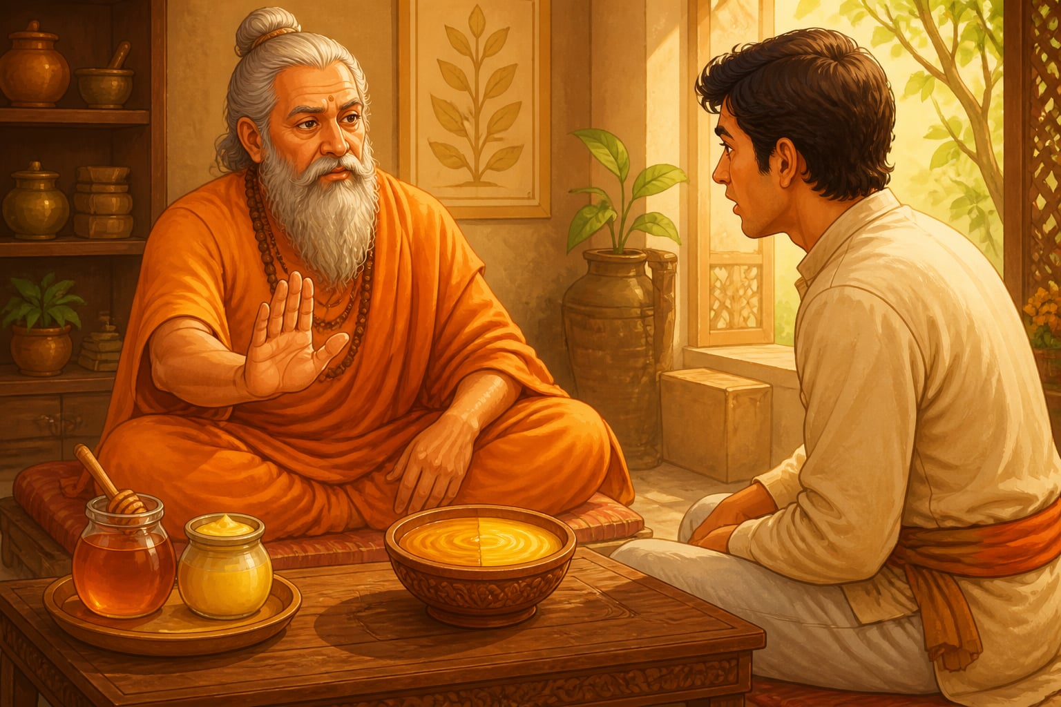Vaidya warning against equal honey and ghee combination