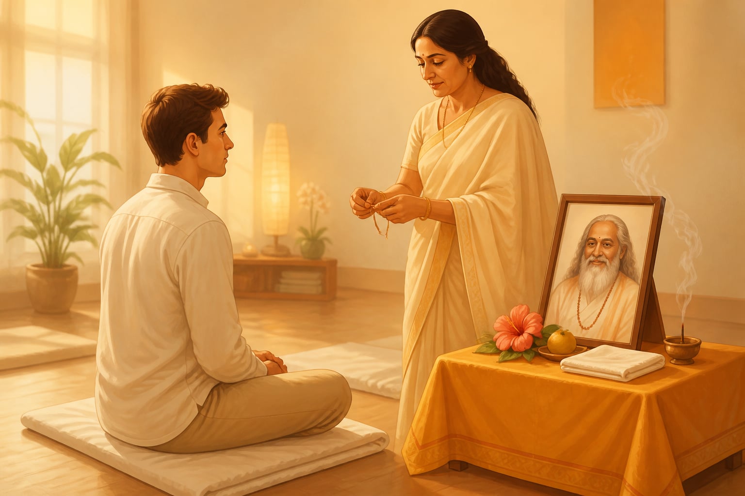 A modern TM initiation ceremony