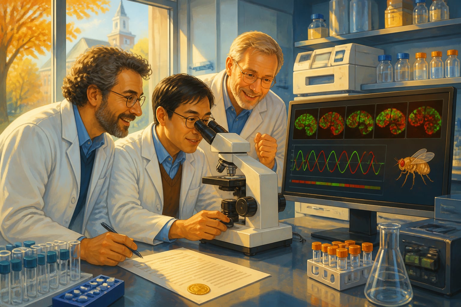 2017 Nobel laureates examining circadian fruit fly genes