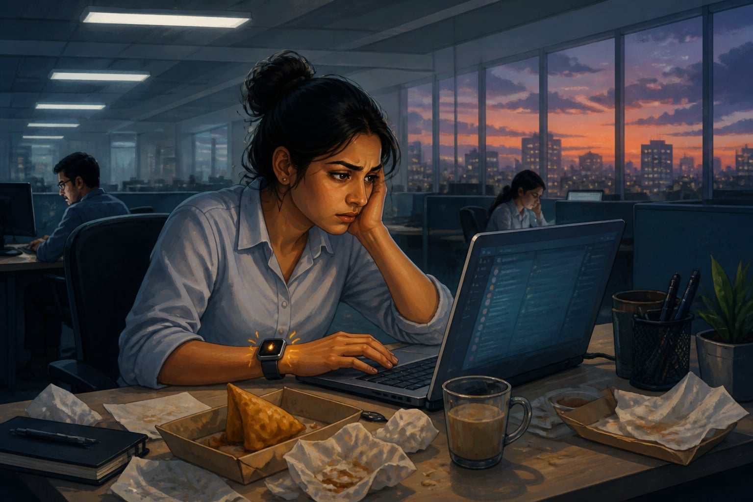 Tech worker at late-night Bengaluru office out-of-rhythm
