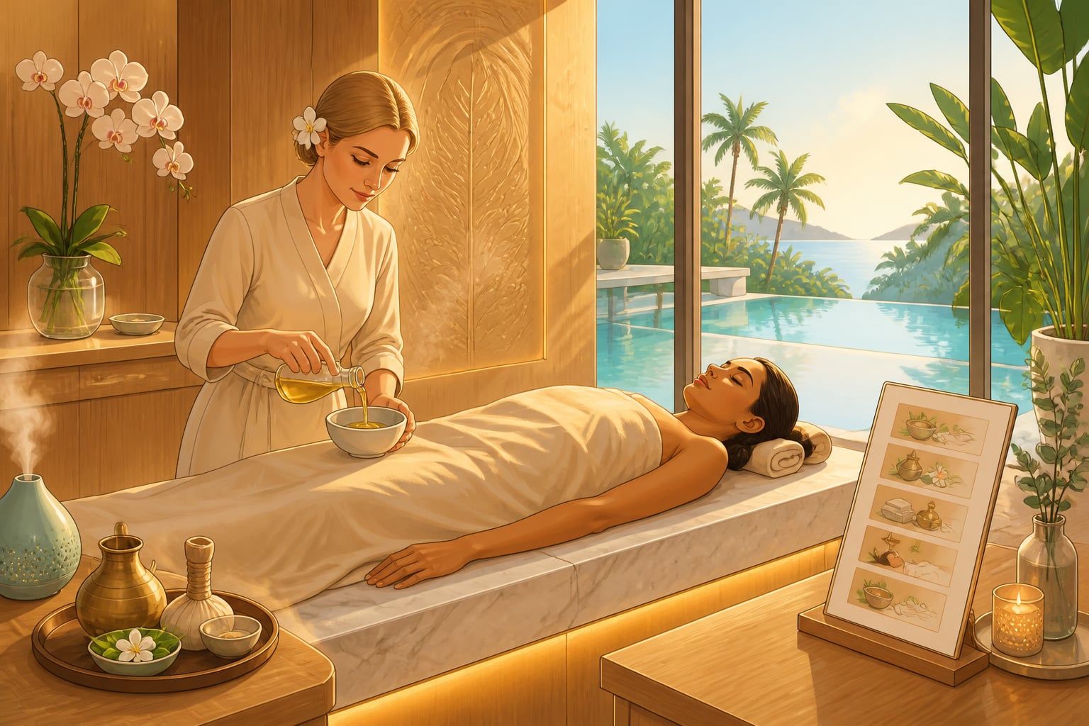 A luxury Santa Monica wellness spa offering a sixty-minute Panchakarma Experience