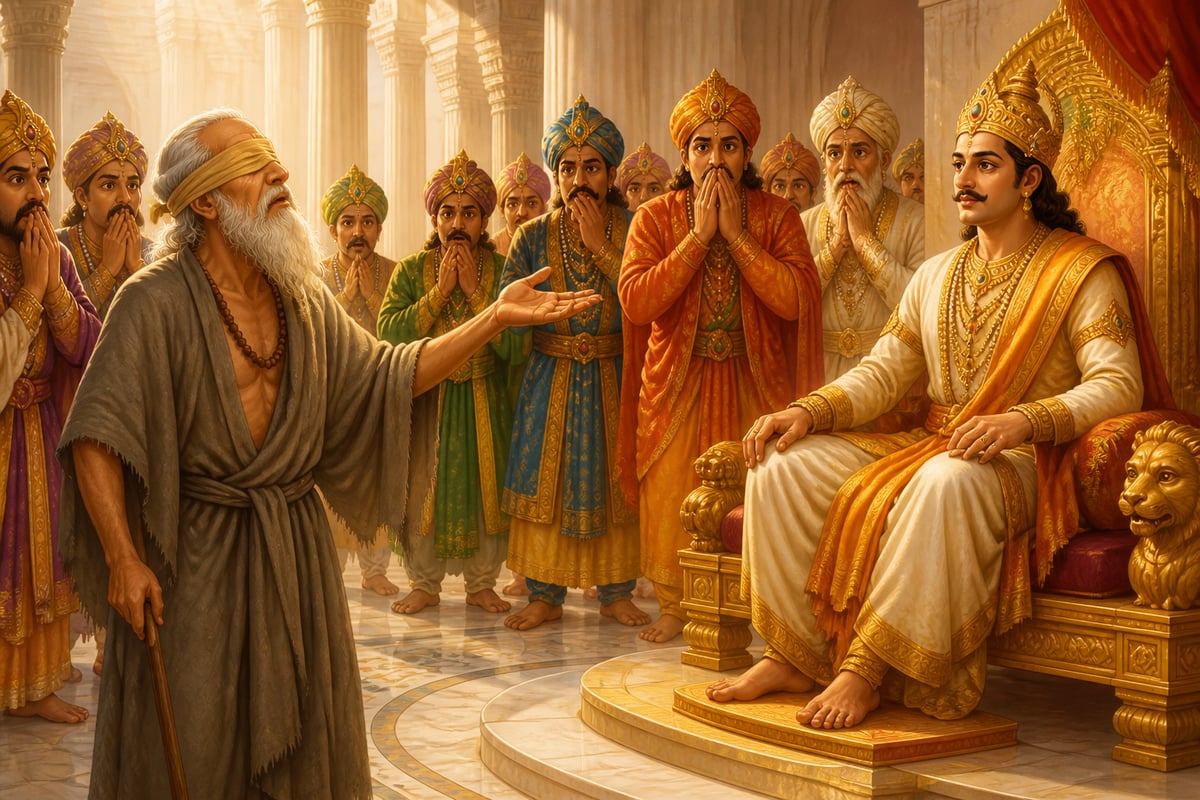 The blind brahmin asks the king for his eyes