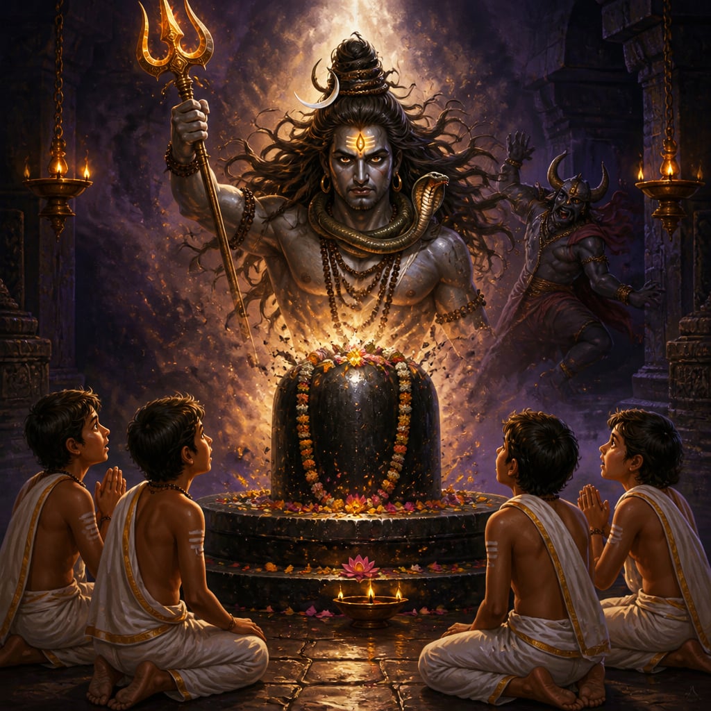Mahakaal emerges from the lingam