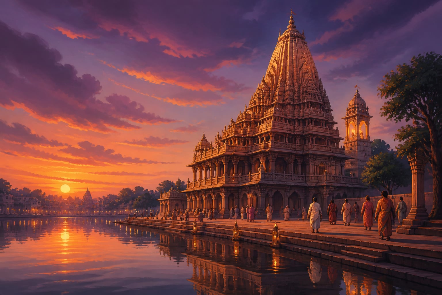 Mahakaleshwar temple over Rudra Sagar lake