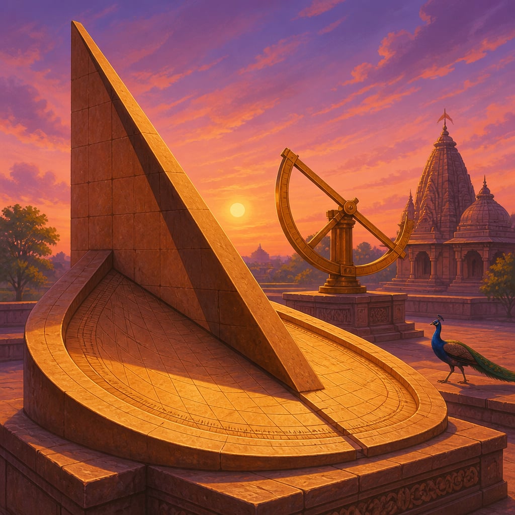 Samrat Yantra of Ujjain at golden hour