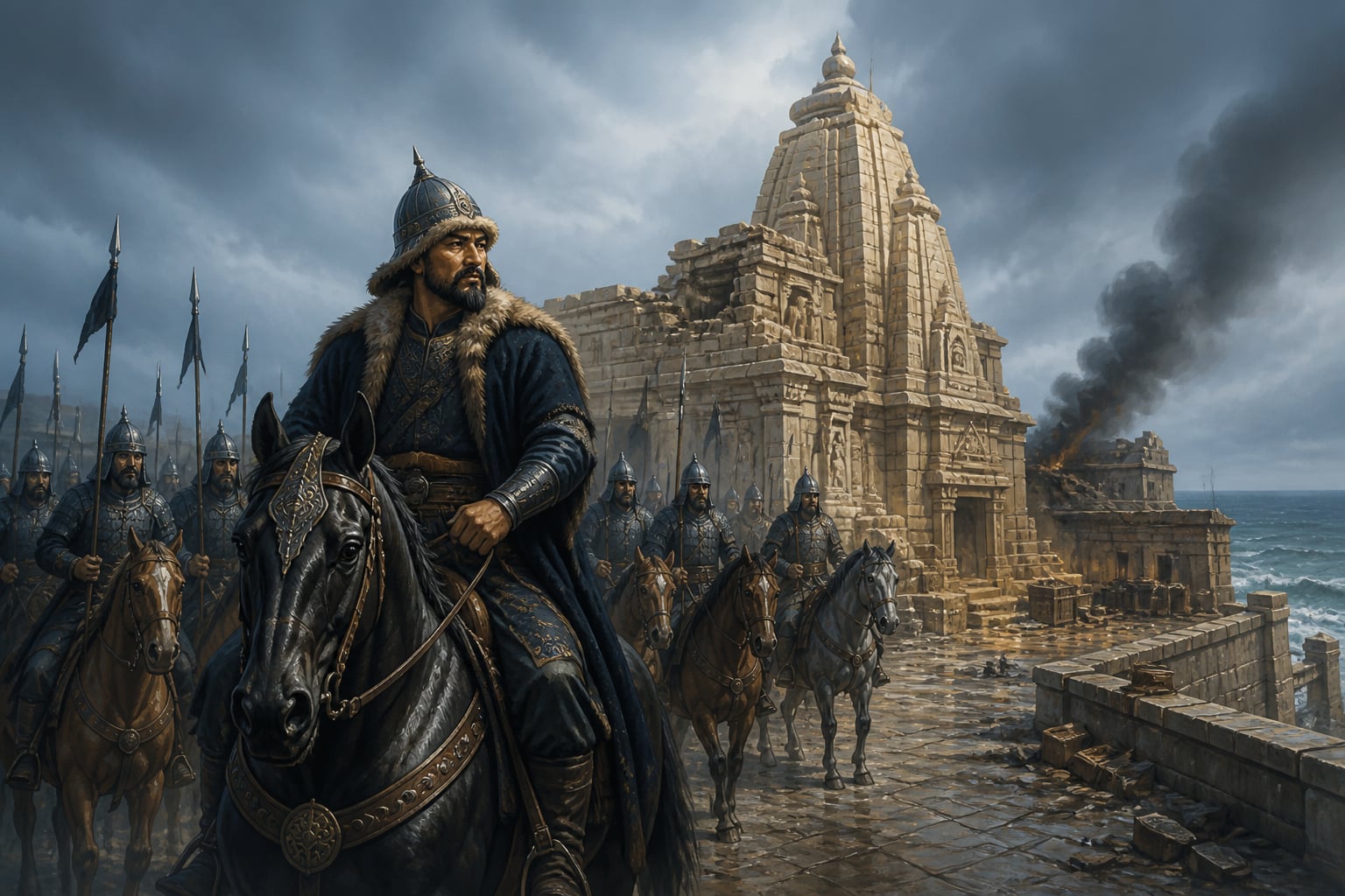 Mahmud of Ghazni's cavalry at sacked Somnath in 1026