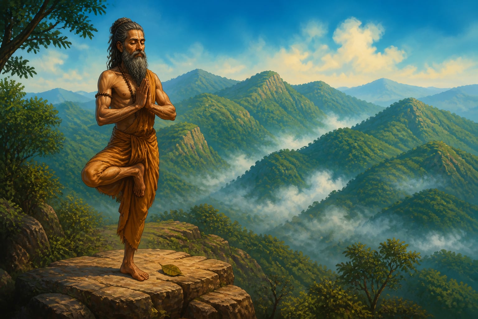 Sage Gautama in one-footed penance on Brahmagiri