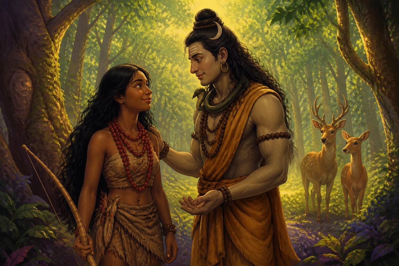 Chenchu Lakshmi meeting Shiva in the Nallamala forest