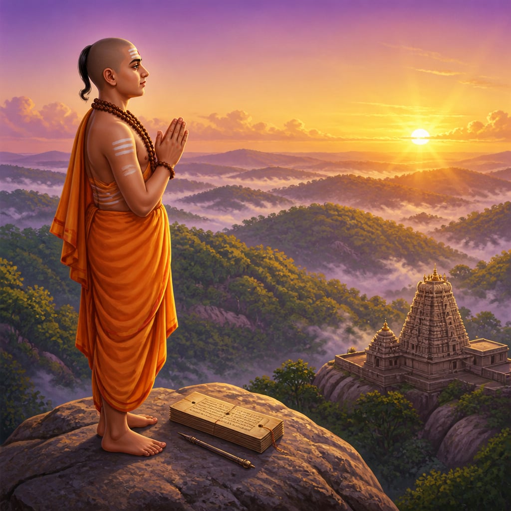 Adi Shankaracharya at Srisailam shikhara