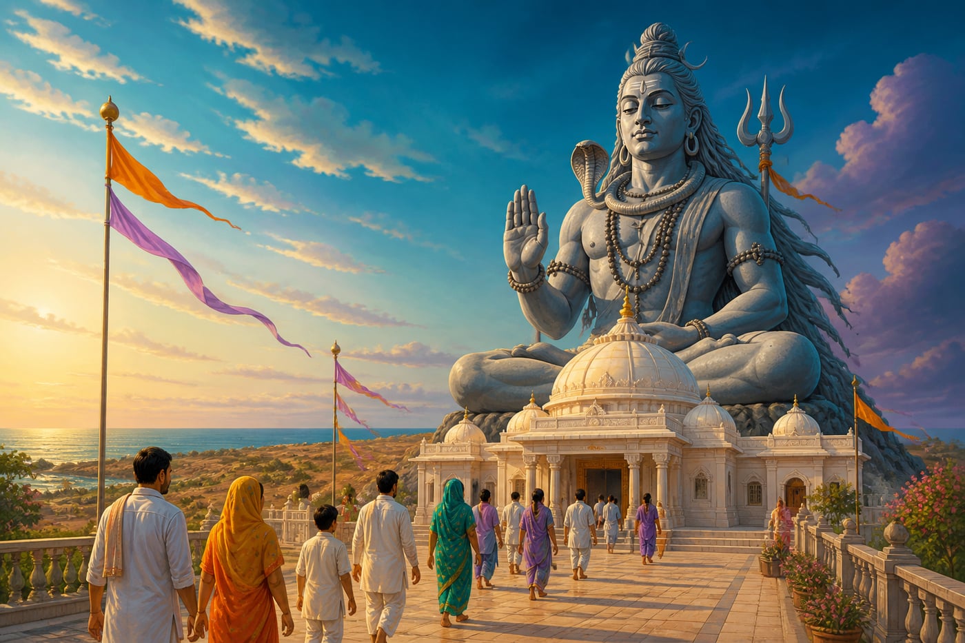 Dwarka's Nageshwar Temple with its massive twenty-five-metre Shiva statue