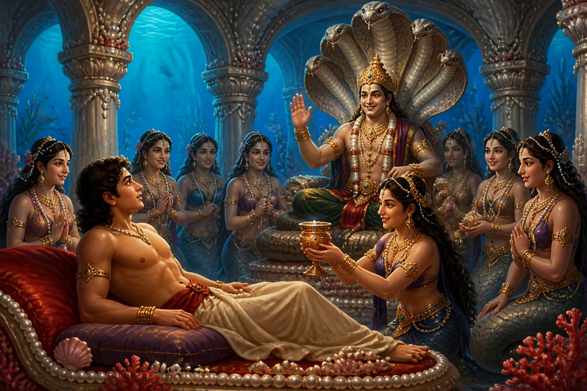 Bhima revived at Vasuki's underwater palace