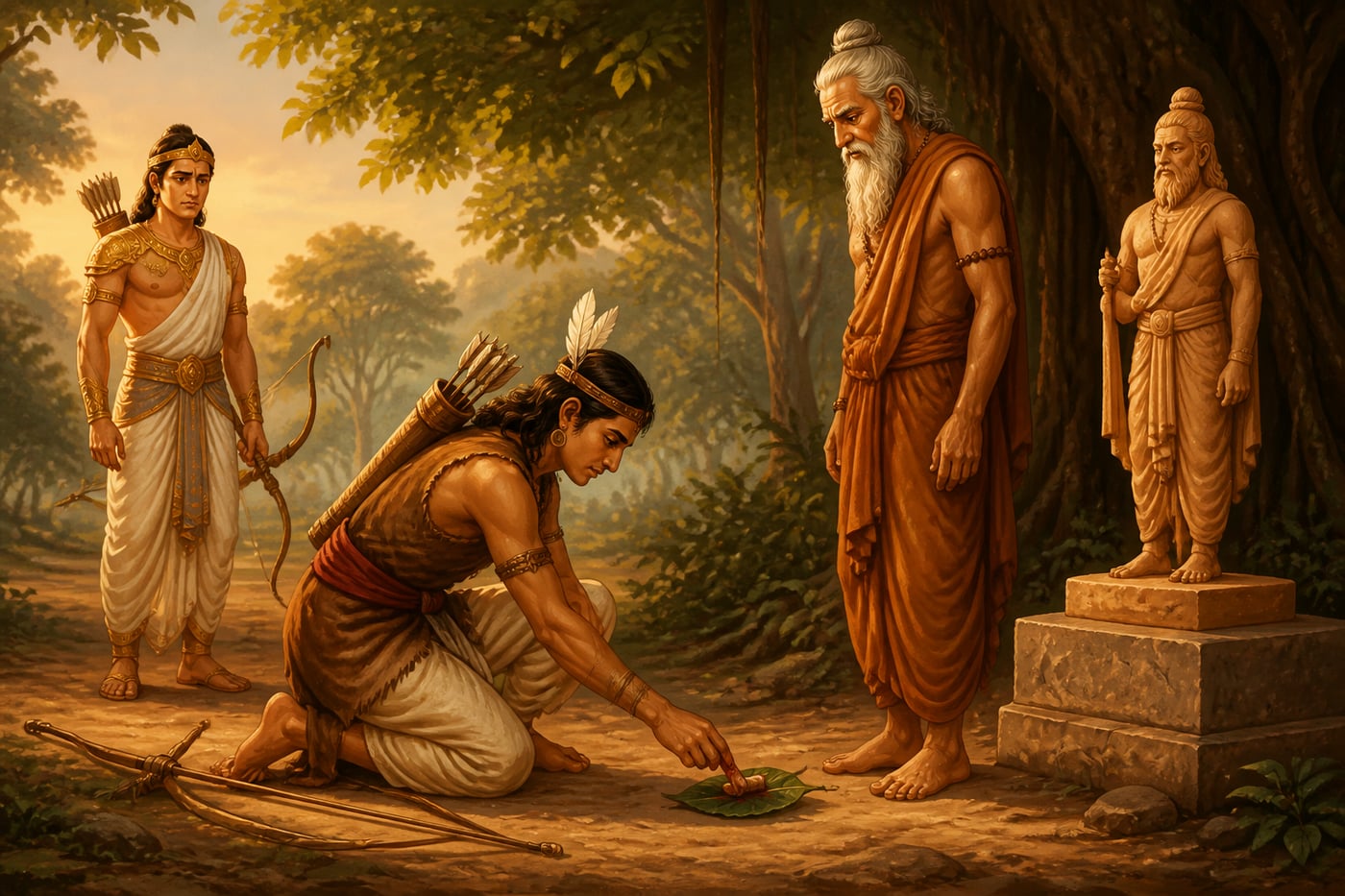 Ekalavya offering his severed thumb