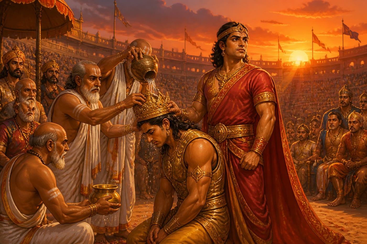 Karna crowned king of Anga by Duryodhana