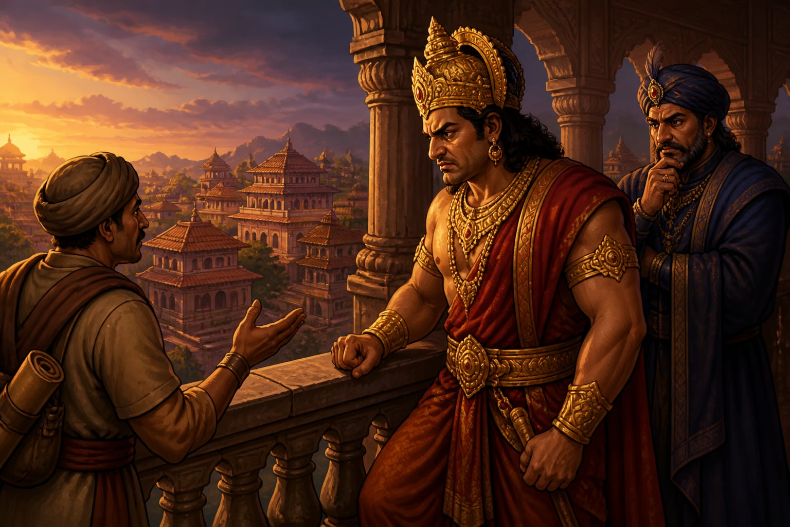 Duryodhana brooding in Hastinapura