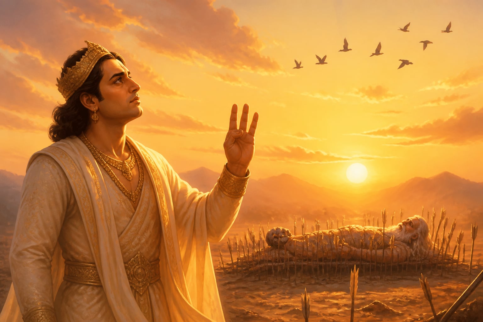 Yudhishthira counting the days until Uttarayana