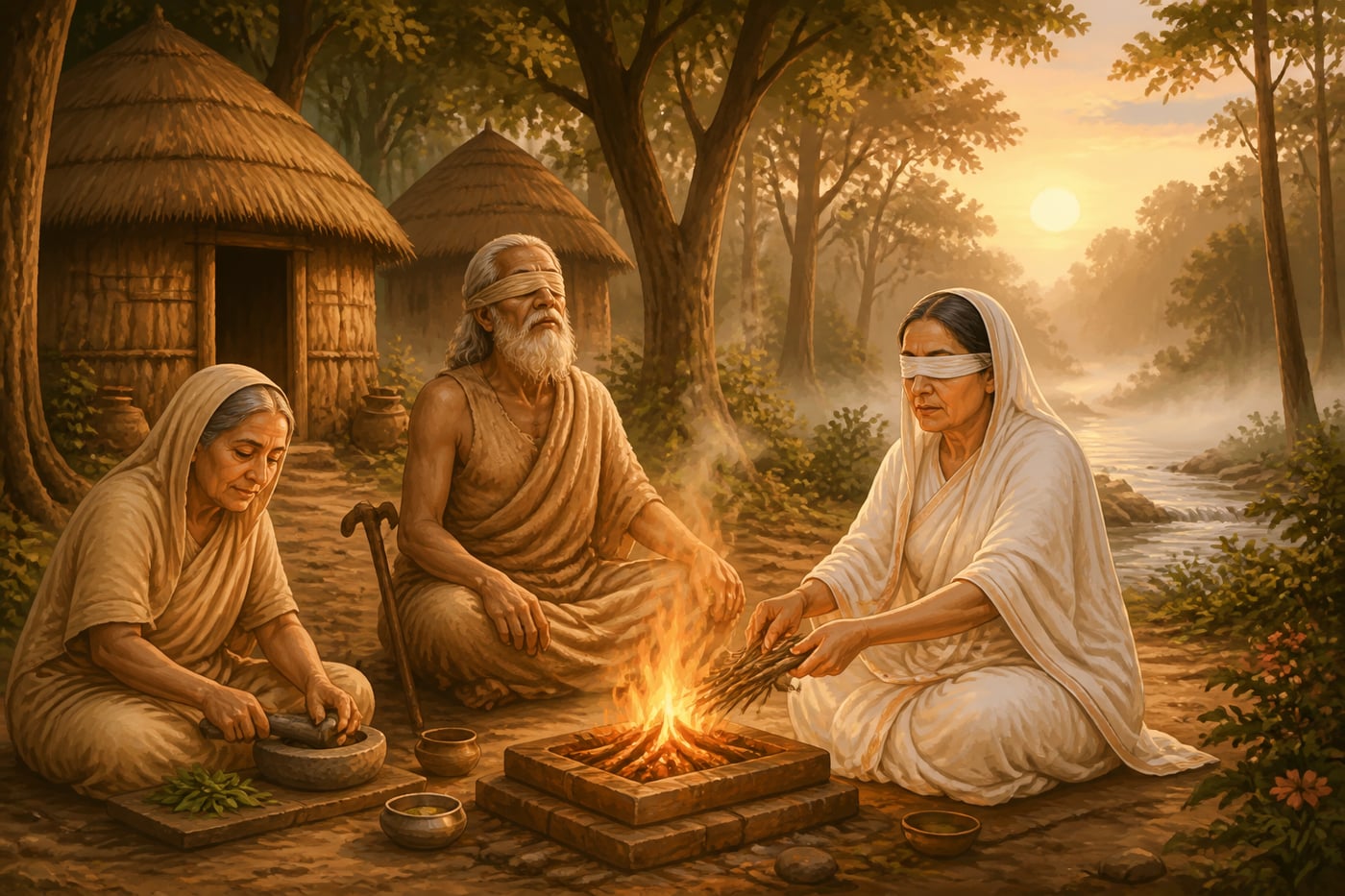 The three elders living in the forest hermitage