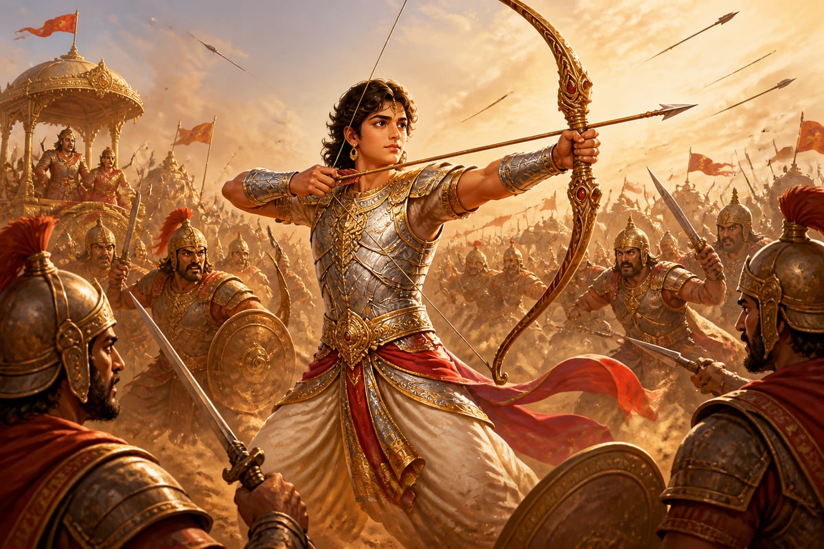 Sixteen-year-old Abhimanyu's brilliant battlefield debut