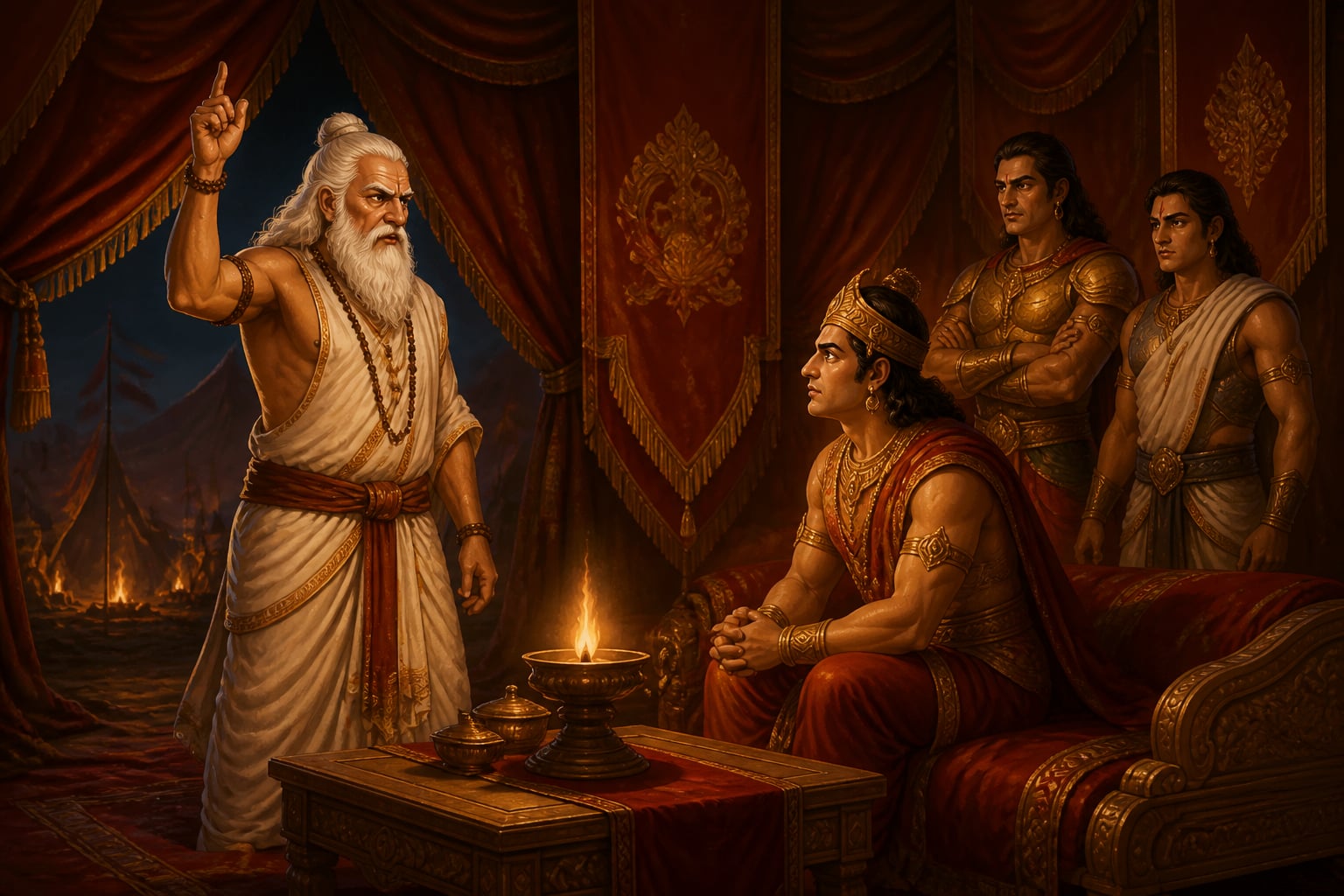 Drona's vow to capture Yudhishthira