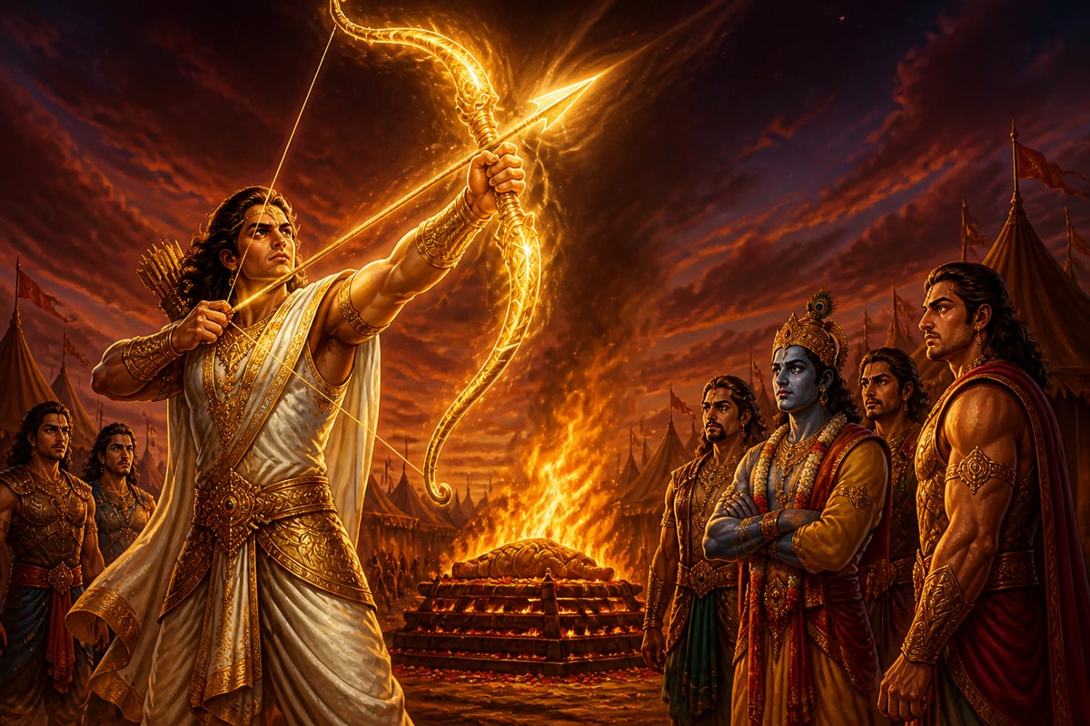 Arjuna's vow to kill Jayadratha by sunset