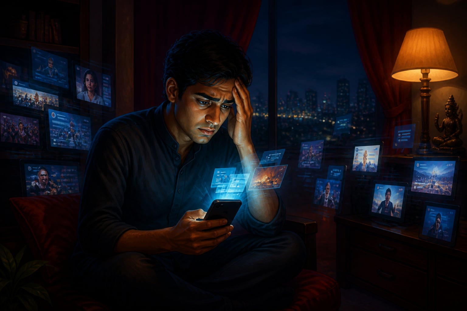 A modern night battle of competing information