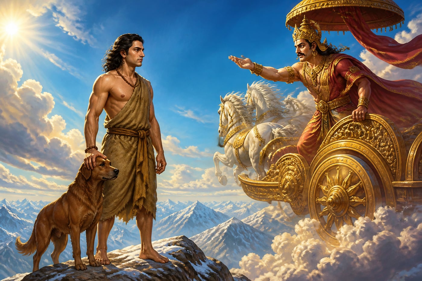 Yudhishthira refuses to abandon the faithful dog even for heaven