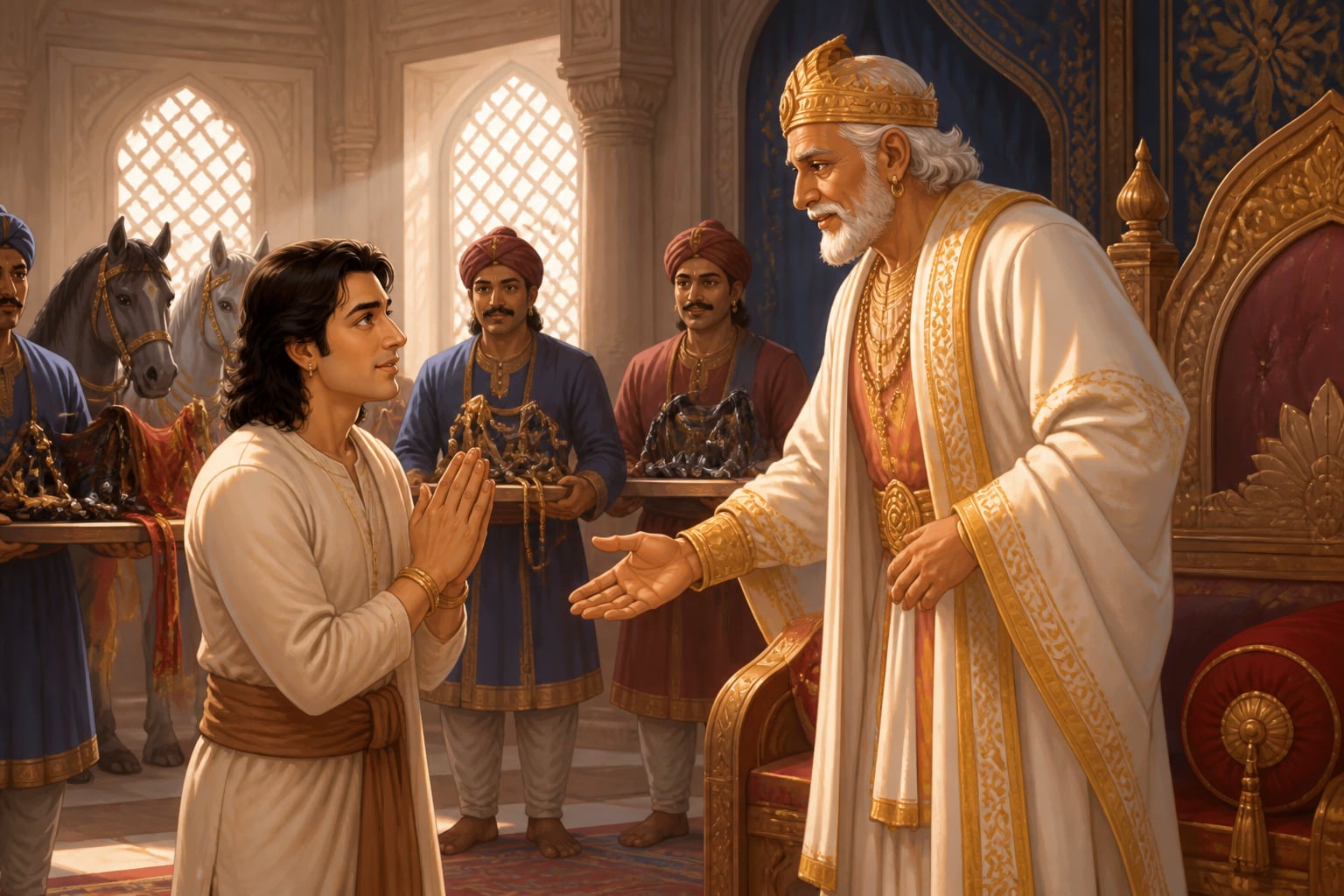 Nakula appealing to Shalya in Madra