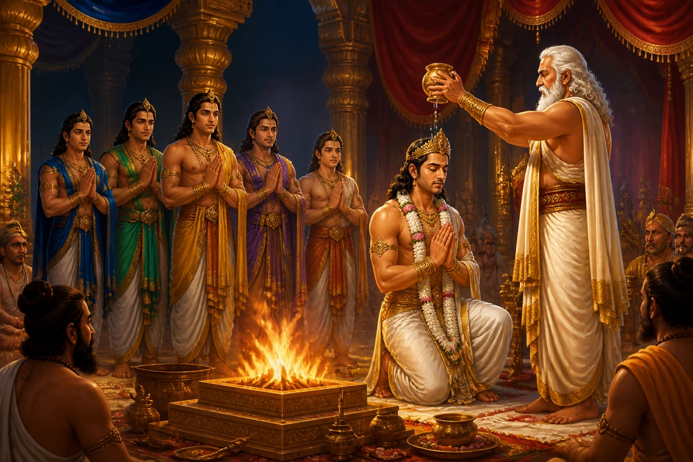 Yudhishthira anointed as Samrat by Bhishma