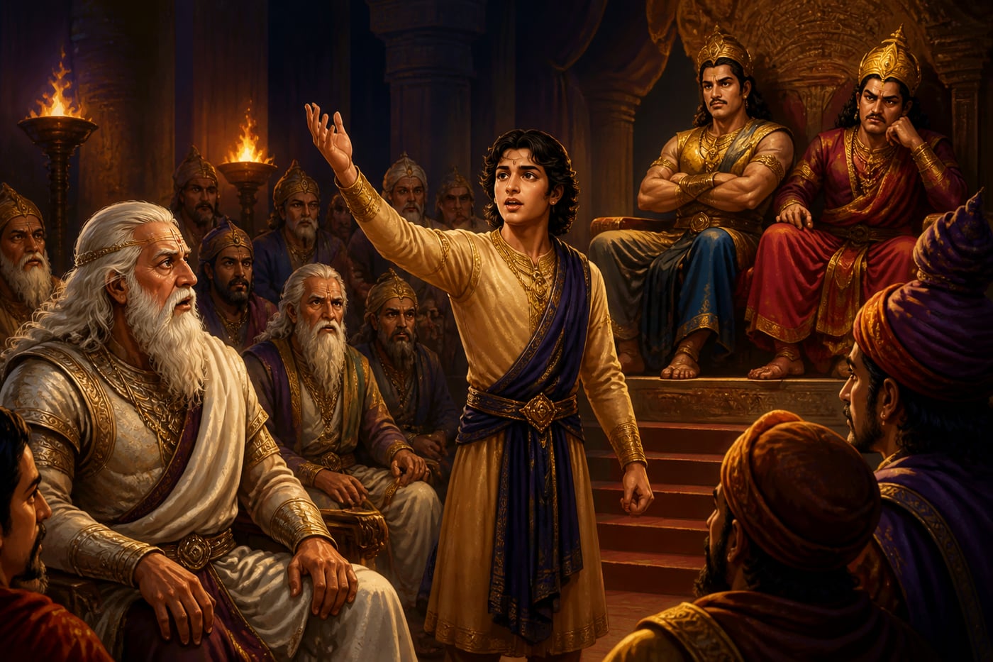 Vikarna rising alone to defend Draupadi