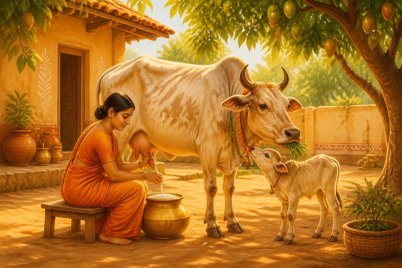 A milkmaid milking her cow, the metaphor for just taxation