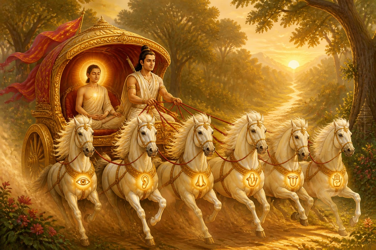 The chariot metaphor of body, senses, mind, and soul