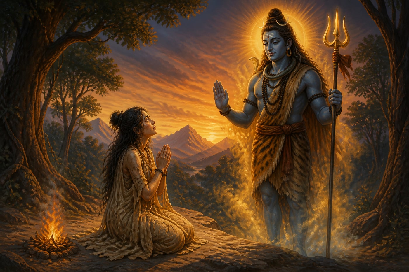 Amba receives the boon of vengeance from Lord Shiva