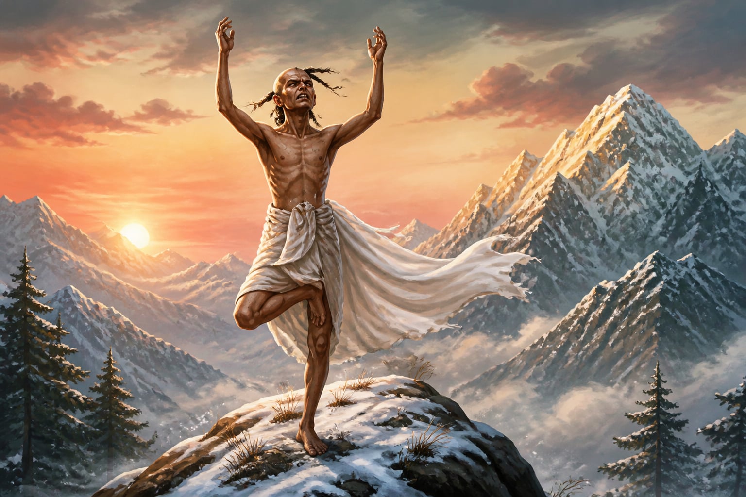 Jayadratha performs tapasya in the Himalayas